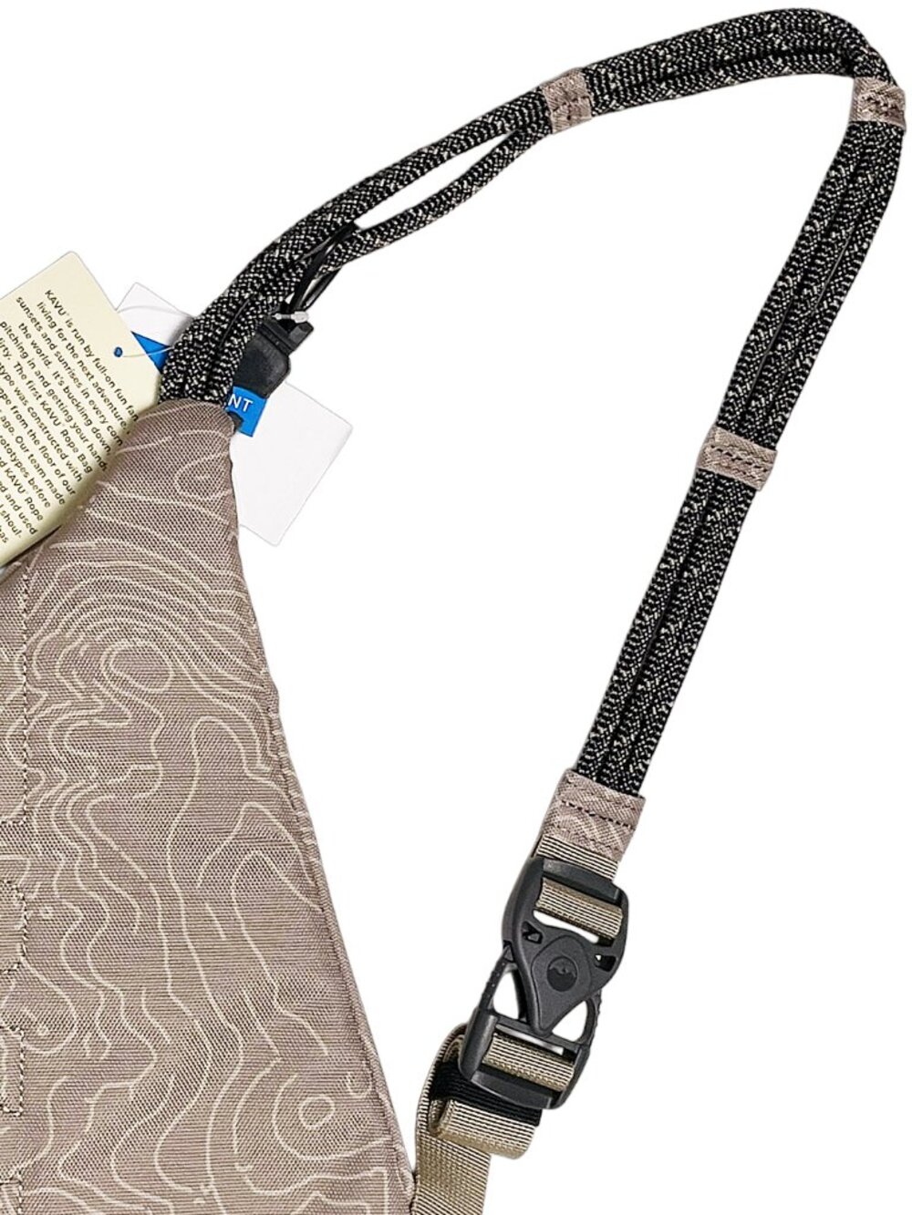 KAVU Mini Rope Sling Bag Taupe Topo Crossbody Backpack NWT - Picture 6 of 10
